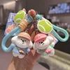Cute Keychain Cartoon Sports Games Tennis Little White Dog Doll Keychain Student Couple Girl Car Key Backpack Small Pendant 1