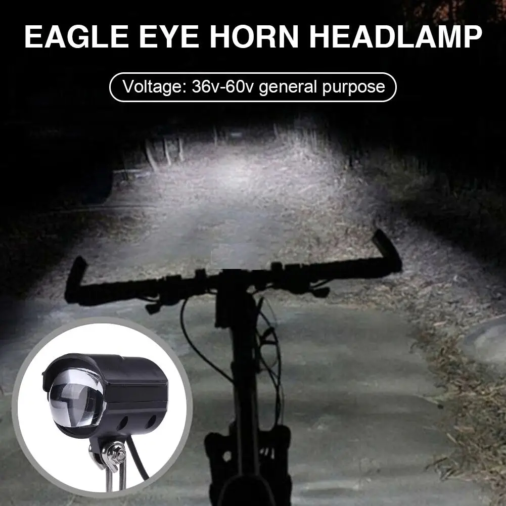 Electric Scooter Accessories Electric Bike Accessories Electric Bike Lights 36V 48V 60V Electric Bike Headlight Horn 18W 9 LED Electric Scooter LED Front Light Waterproof Motorcycle E-Bike Flashlight