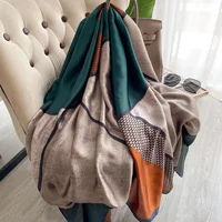 180X90CM Satin Shawls Autumn Colour Print Bandanna Korean Style Dustproof Silk Scarves Popular Sunscreen Beach Towel foulard 2