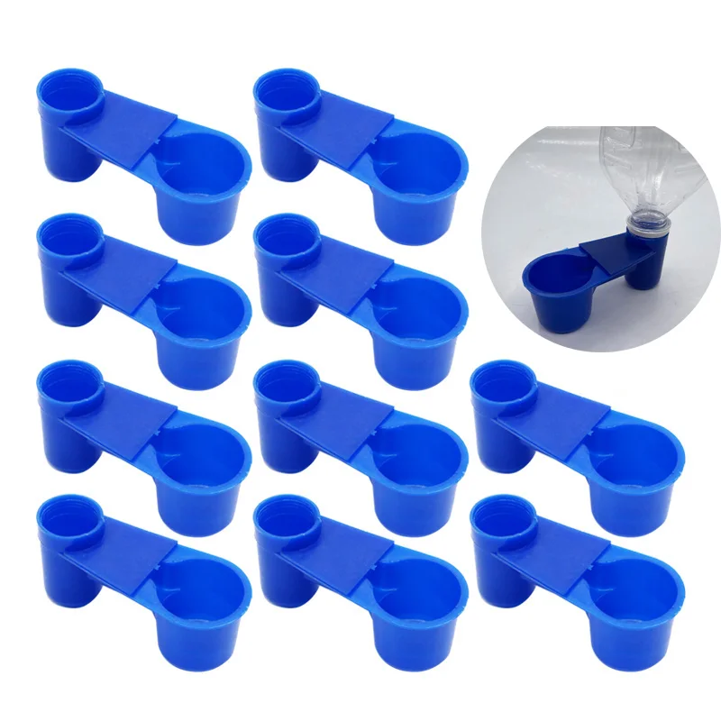 Bird Water Drinker 5/10/20Pcs Quail Drinker Cups Water Bottle Cup Cat Chicken Pigeon Parrot Hamster Double Nozzle Water Guide For Family