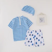 Boy Baby two pieces boat Surfing Wear Swimming Suit Infant Toddler Swimwear Kids Sunscreen Beach Bathing Suit 2