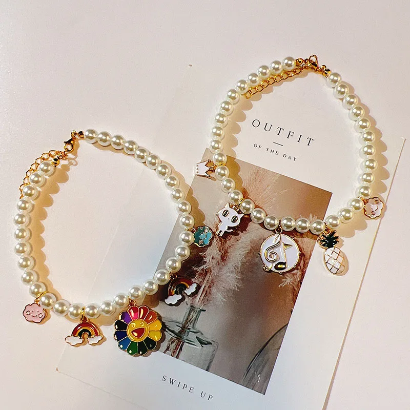 Title 12, New Original Dog Cat Pearl Collar with Pearl Ca...