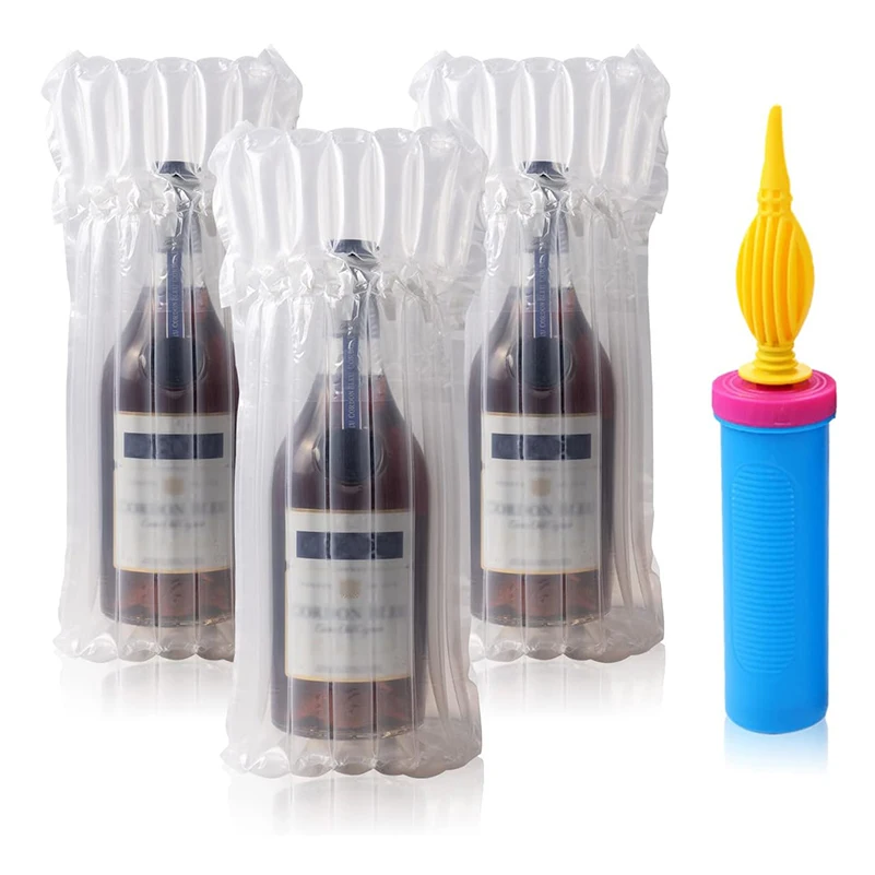 Wine Bottle Protector Bags for Airplane Travel Inflatable Bottle Shipper Wine Shipping Packaging Sleeve Bubble Cushion Wrap