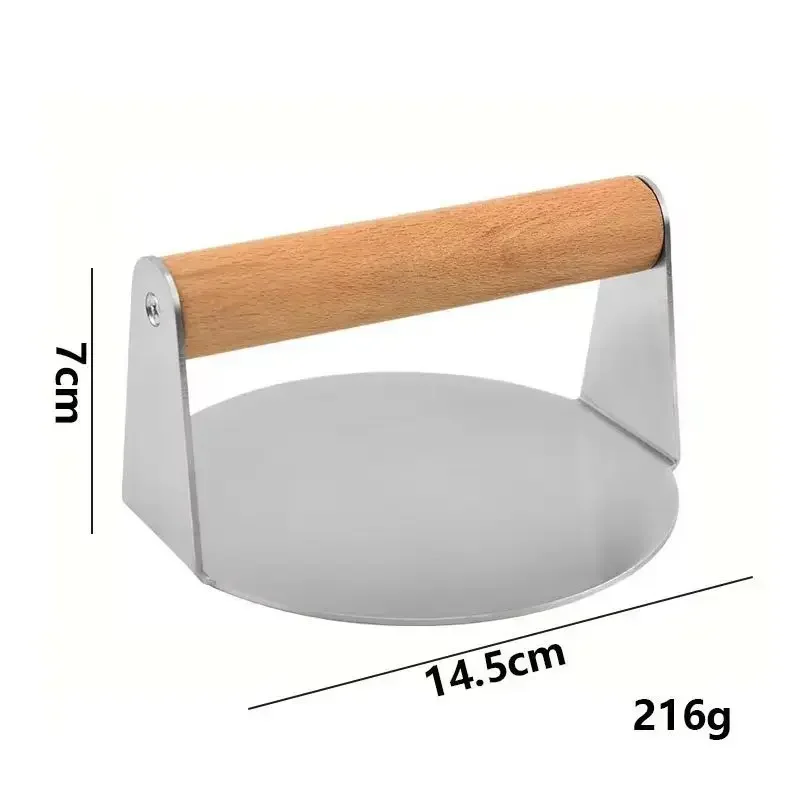 Stainless Steel Burger Press Kitchen Tool Meat Press 430 Non-Stick Round Square