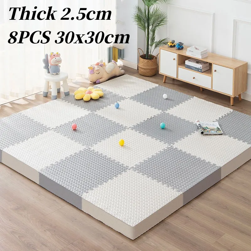 Playmat 8PCS Tatames Play Mats Thicken 25mm Foot Mat Baby Puzzle Mat 30x30cm Baby Floor Mat Baby Game Mat Baby Mat Puzzle Mat tatame play mats thicken 25mm puzzle mat 9pcs 30x30cm tatames baby game mat puzzle mat baby mat kids carpet foot mat floor mats