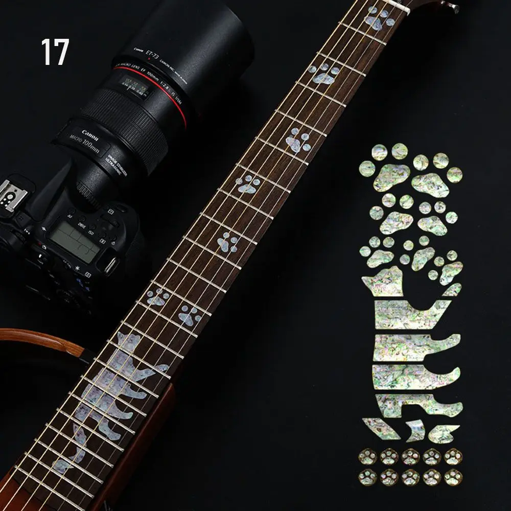 Instrument Decorations: Ultra Thin Cross Inlay Fretboard Stickers for Electric Guitar Accessories