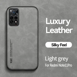 Magnetic Sheepskin Luxury Leather Phone Case Cover - Redmi Note8Pro (Light Gray)