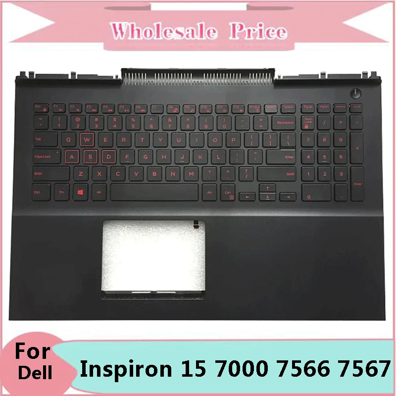 

Original New Laptop Case For DELL Inspiron 15 7000 7566 7567 P65F Palmrest Upper Case C Cover Shell With US Backlit Keyboard