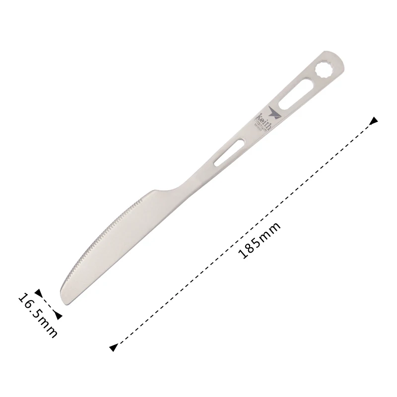 Keith 요리 세트 티타늄 나이프 포크 스푼, 휴대용 초경량 야외 피크닉 캠핑 식기, 스푼 포크 나이프, 세트당 3 개