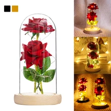 Flashing Colorful LED Night With Black Base Galaxy Rose In Flask Flower In Glass Dome For Christmas Wedding Valentine's Day Flashing Colorful LED Night With Black Base Galaxy Rose In Flask Flower In Glass Dome For Christmas Wedding Valentine's Day