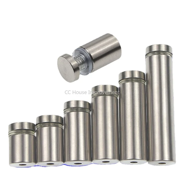 10PCS ตัวยึดกระจก 19 มม.สแตนเลสสตีลอะคริลิคโฆษณา Standoffs PIN Nails ป้ายโฆษณาสกรูยึดฮาร์ดแวร์ 1