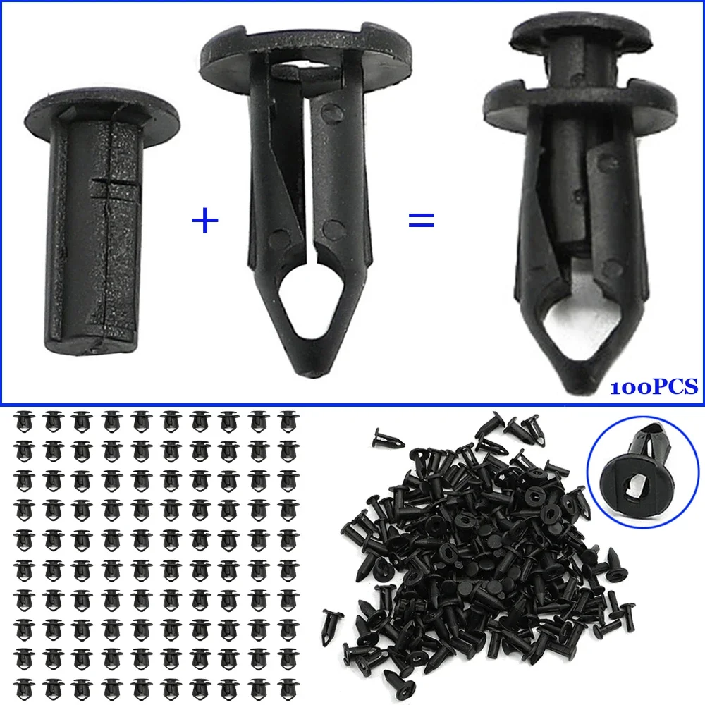 100PCS Car Fender Rivets B28 High Density Nylon Clip Fit For ATV UTV For Can Am Maverick/ Commander/ Outlander