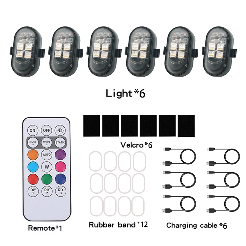 RGB Led Car Strobe Lights Motorcycle LED Flash Position Wireless thumbnail 3