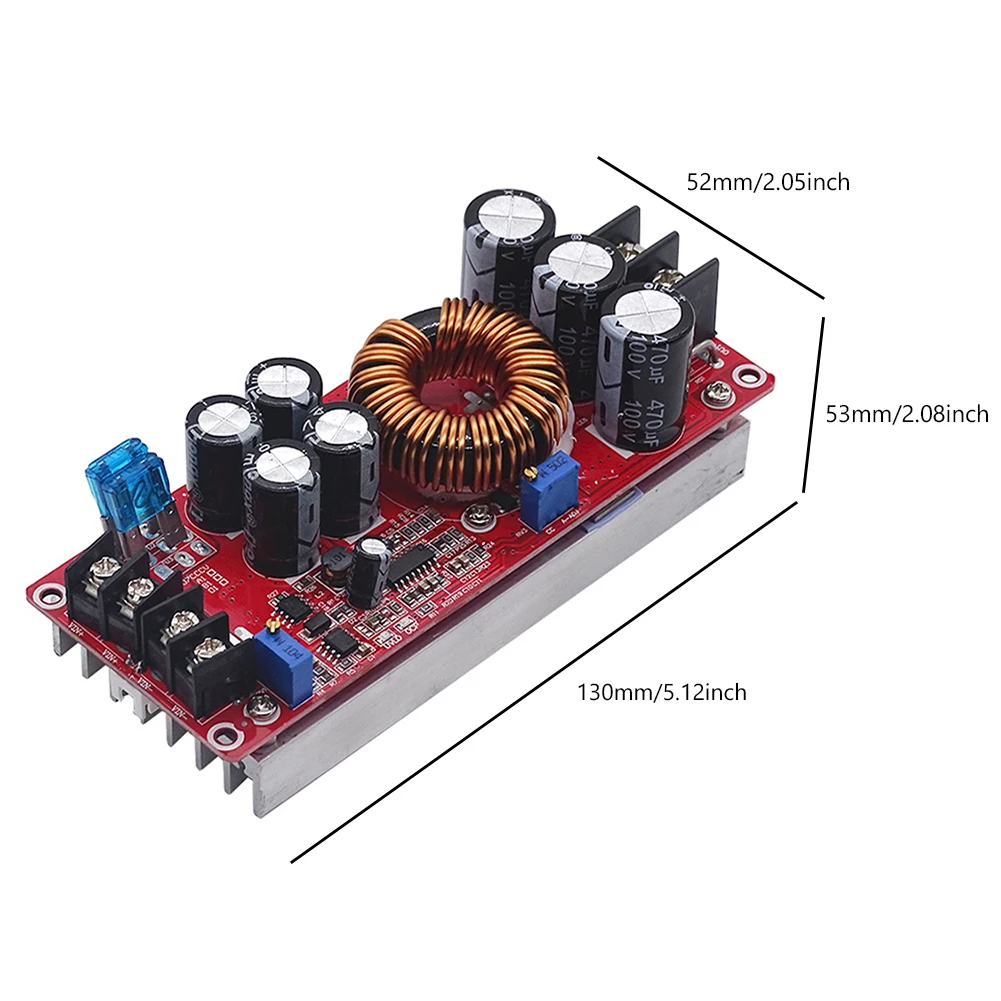과전류 보호 승압 전원 공급 장치 모듈, 1200W 20A DC 컨버터, 부스트 인 DC10-60V 아웃, 12-83V