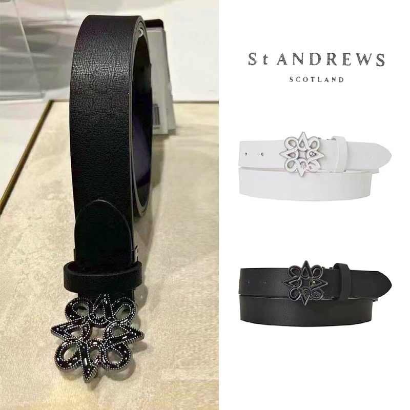 

Korean Golf Women's Belt Golf Women's Belt Free Cutting Outdoor Leisure Cowhide White Black