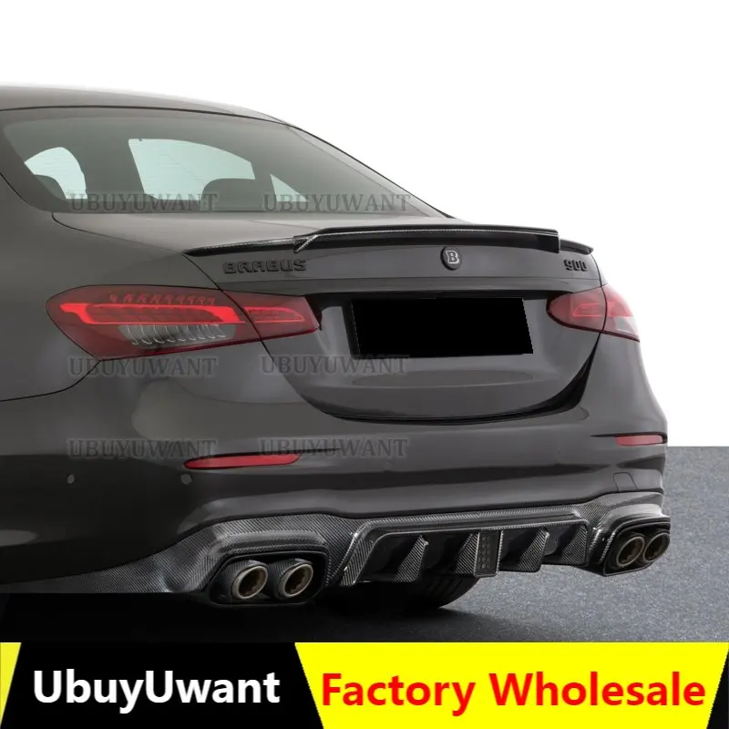 

For Mercedes W213 Spoiler E Class 4-Door Sedan E200 E220 E250 E300 2020-2022 W214 Carbon Fiber Rear Trunk Spoiler Wings