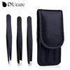 DUcare professional tweezers for eyebrows lash twizzer Stainless Steel Eyelash Extension Classic Slant 3pc Hair removal tweezers 1
