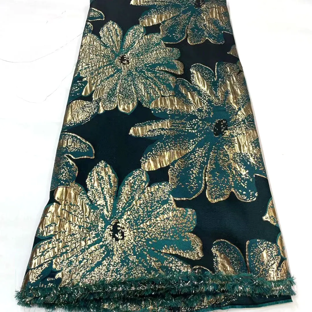 

African Tulle Fabrics 5 Yards Satin High Quality African Brocade Lace Nigerian Brocade 2023 for Sewing Women Dress HMJ5562
