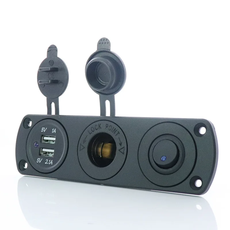 Splitter Accendisigari Auto PNI 20 – 2 Prese Accendisigari E 2 Porte USB, 12/24V Con LED, Cavo 70cm