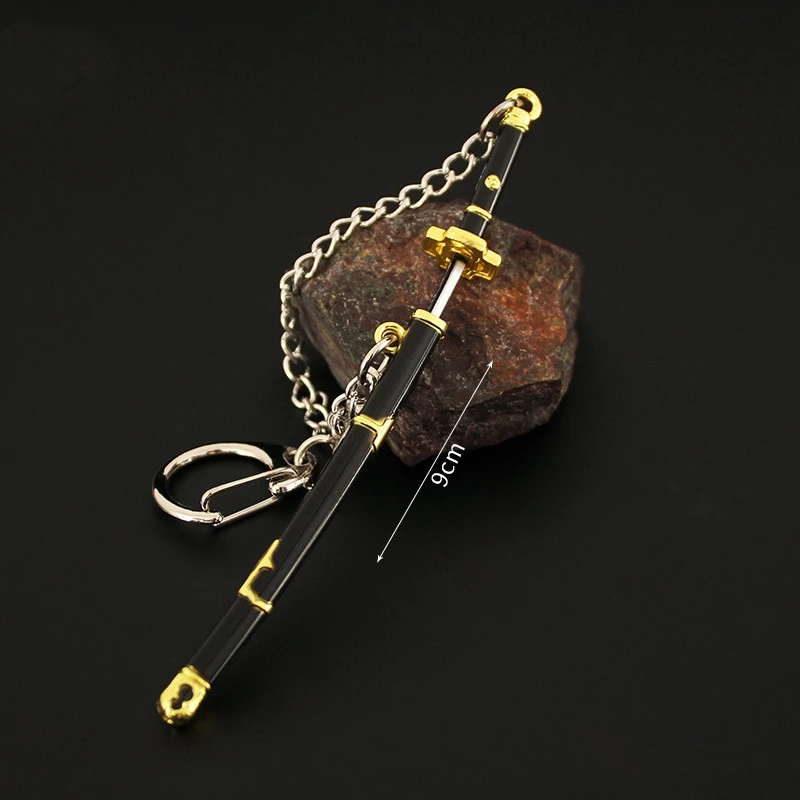 20 Styles Roronoa Zoro Swords Keychain For Men Metal Weapon Model 9cm Anime Scabbard Sabre Snow Knife Key Chain Katana Gifts Toy 2