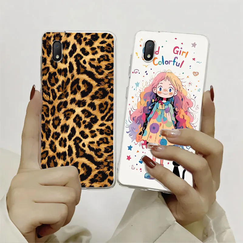 Marble Clear Soft Silicone Phone Case with Cat and Floral Design