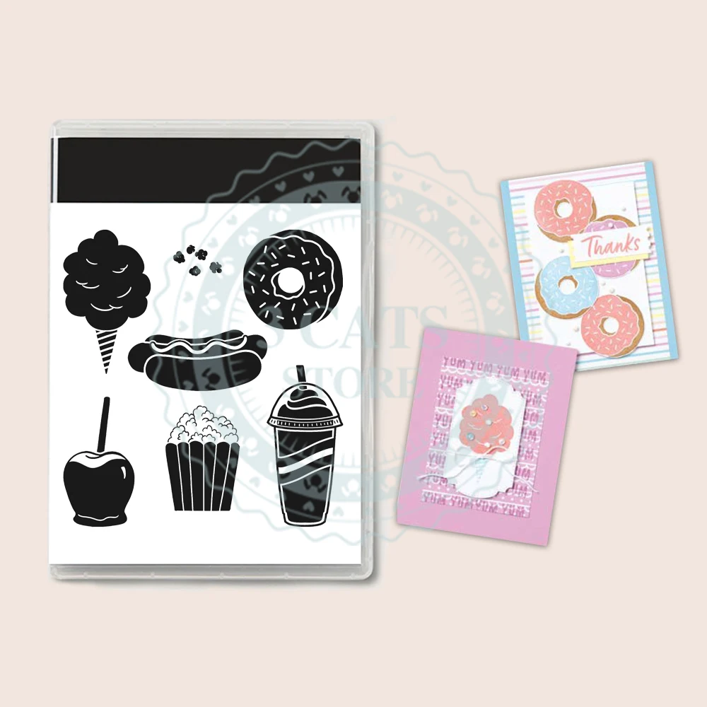 

MP889 Sweet Ice-cream Hot Dog Doughnut Clear Stamp DIY Scrapbooking Supplies Silicone Stamps For Cards Albums Crafts Decor