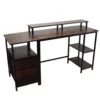 Home Office Computer Desk Industrial Computer Table Vintage Computer Desk with Raised Shelf for Home Office Computer Desk 1
