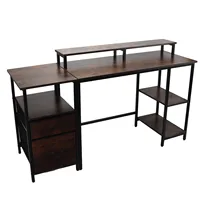 Home Office Computer Desk Industrial Computer Table Vintage Computer Desk with Raised Shelf for Home Office Computer Desk 1
