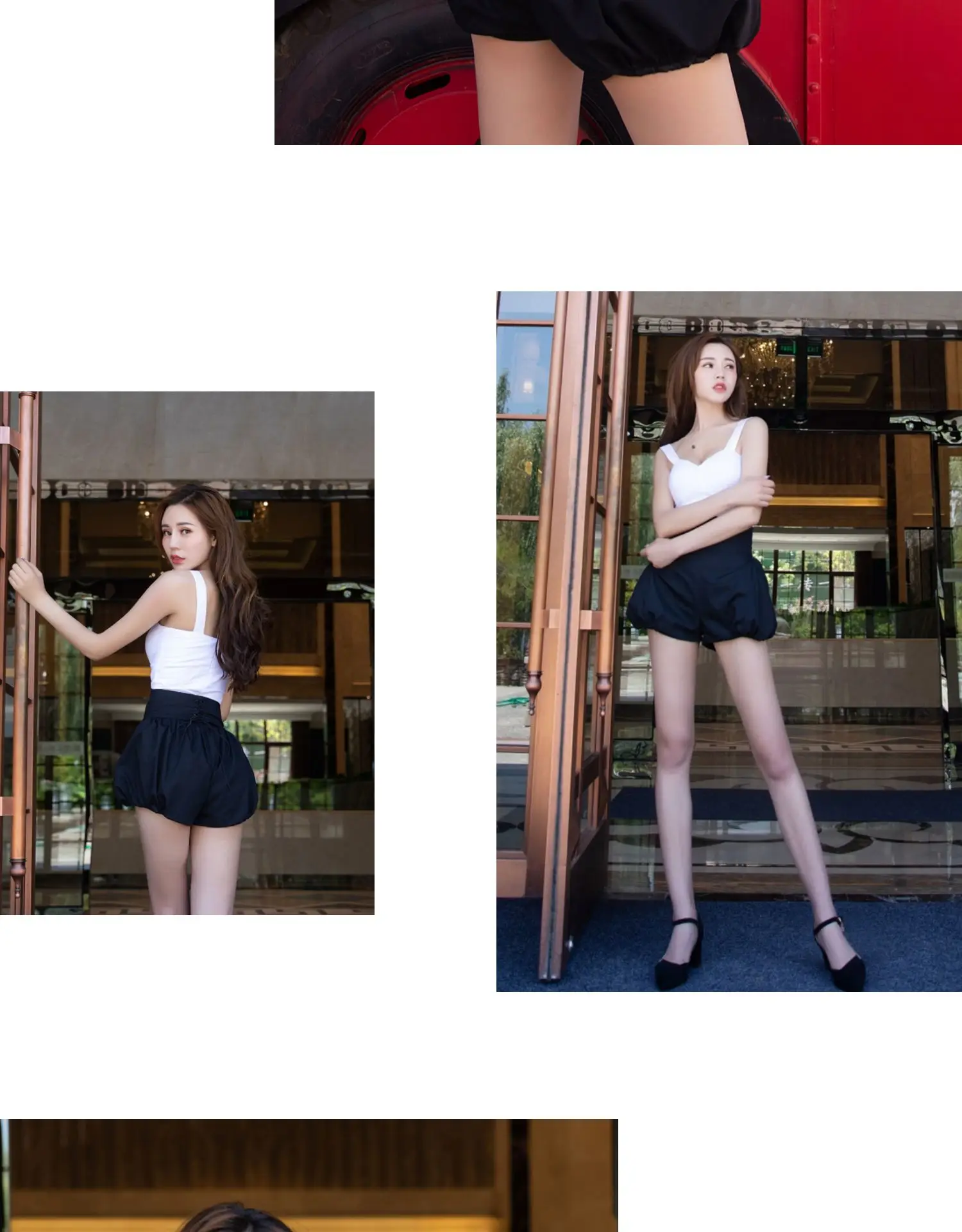 black shorts Pumpkin Shorts Women's Summer Flare Pants Drawstring Waist Thin High Waist Pleated Back Strap Fashion Casual Girls Wear gymshark shorts