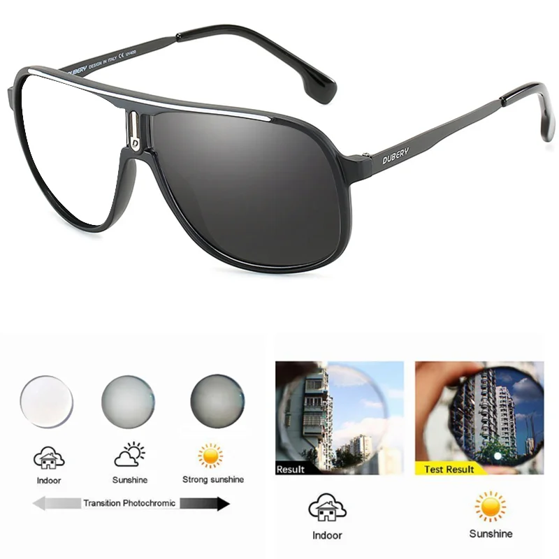 Photochromic Myopia Glasses - Large Oval Pilot Style Prescription Eyewear Men | Color Changing Sunglasses