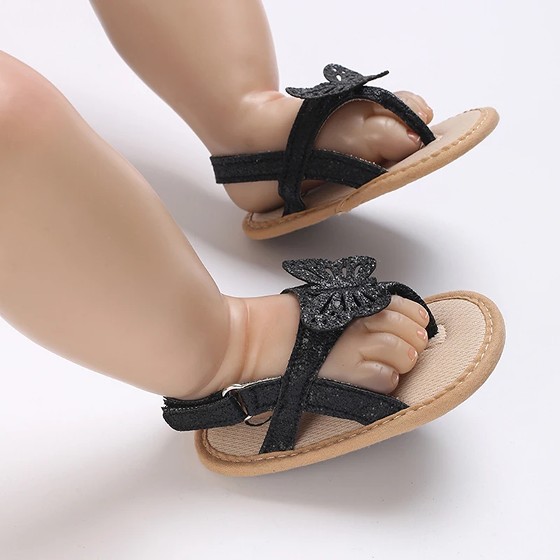 Baby Girls Flip Flop Sandals Cute Butterfly Anti-Slip Soft Sole Princess Shoes Beach Slipper Toddler Mules Sandals Shoes 0-18M