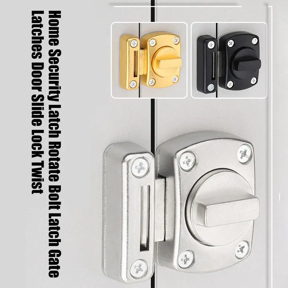 Zinc Alloy Lock Buckle Sliding Door Rotating Anti-locking Durable Door Lock Door Wear-resistant Safe Bolt Punch-free Latch B2R0