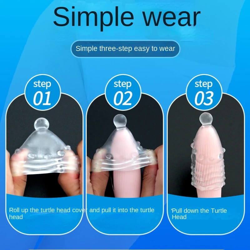 Male Sex Toys 2 PCS Crystal Penis Sleeve Glans Cover Penis Enlargement Condom Extender Ghost Exerciser