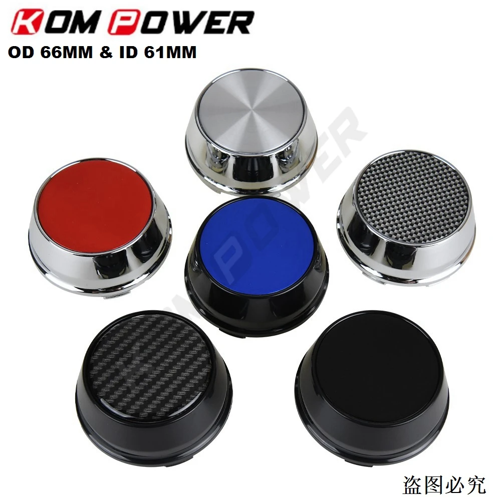 4PCS OD 66MM / ID 61MM Cap Sport Rim Blank Emblem Silver Red Blue Carbon Fiber No Wheel Centre Cap Wheel Cover Hub Caps