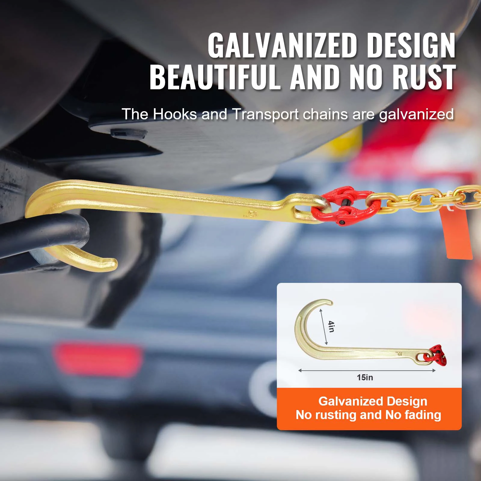 G80 Steel Towing Chain with Hooks for Trailer Recovery