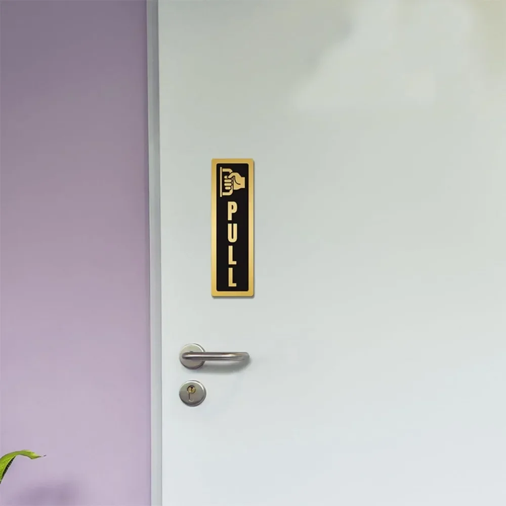 Acrylic Wall Sticker Push & Pull Window Door 2-Layer Sliding Sticker Shop Hotel Business Cafe Sign Restaurant