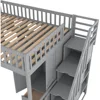 Bunk Bed,Full Loft Beds Stairway Loft Bed Frame with Wardrobe, Desk, Bookcase and Drawers, Solid Wood Bunk Beds 5