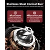 G1 Conical Burr Coffee Grinder, 48 Grind Settings Anti-static Burr Mill, Precision Electronic Timer and LED Touchscreen for 4