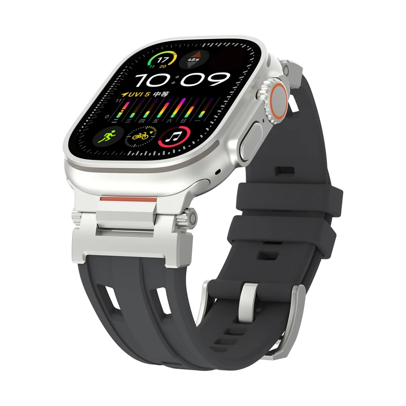 Titanium Color Sports Silicone Wristband