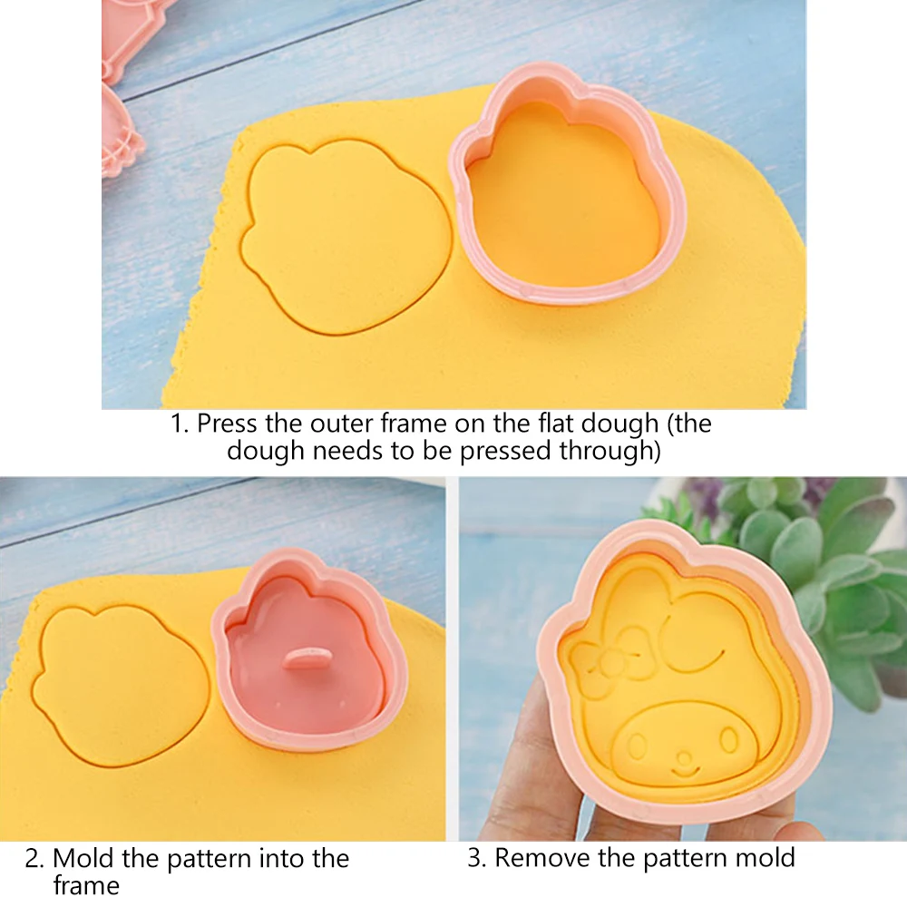 3D Cookie Cutter With Stamps Set Hello Cartoon Biscuit Mold ...