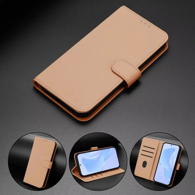 Premium PU Leather Flip Phone Wallet Case with Holder