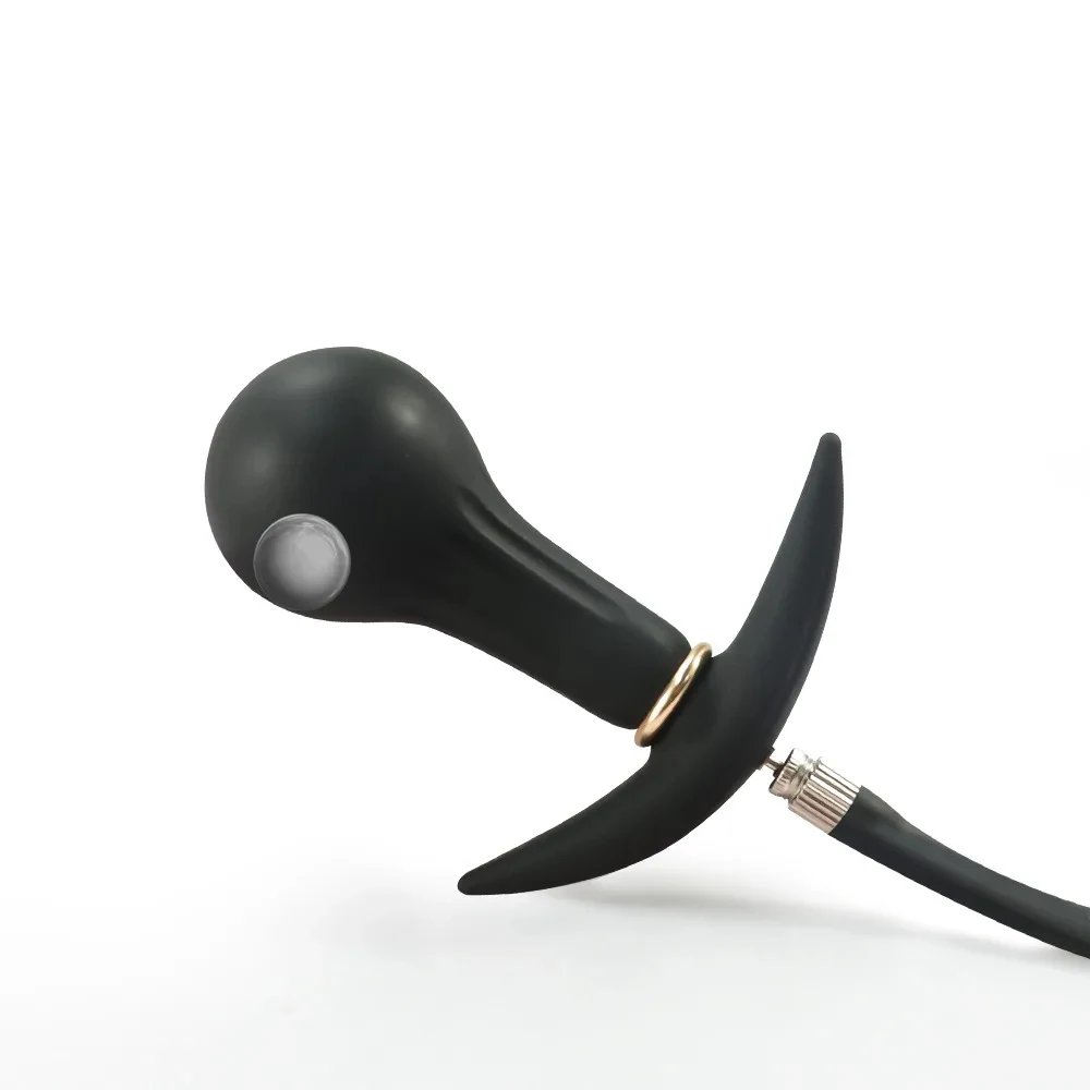 Big Inflate Anal Plug Dildo with Steel Ball Sex Toy