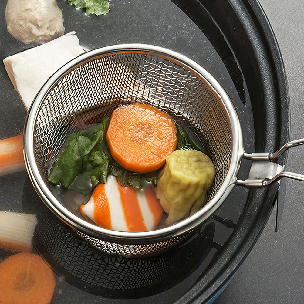 

Pasta Filter Strainer Reusable Strainer Basket Food Colander Household Filter Spoon for Vegetable French Chips Onion Rings