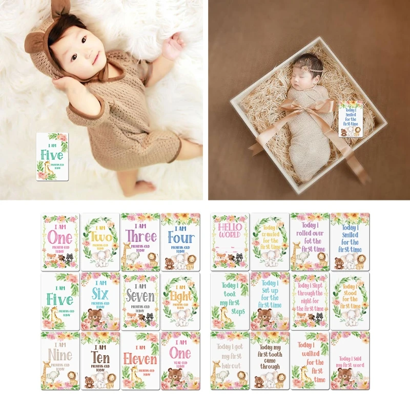 

Q81A Baby Milestone Cards, Unisex Boy Girl Photo Memory Milestone Moments