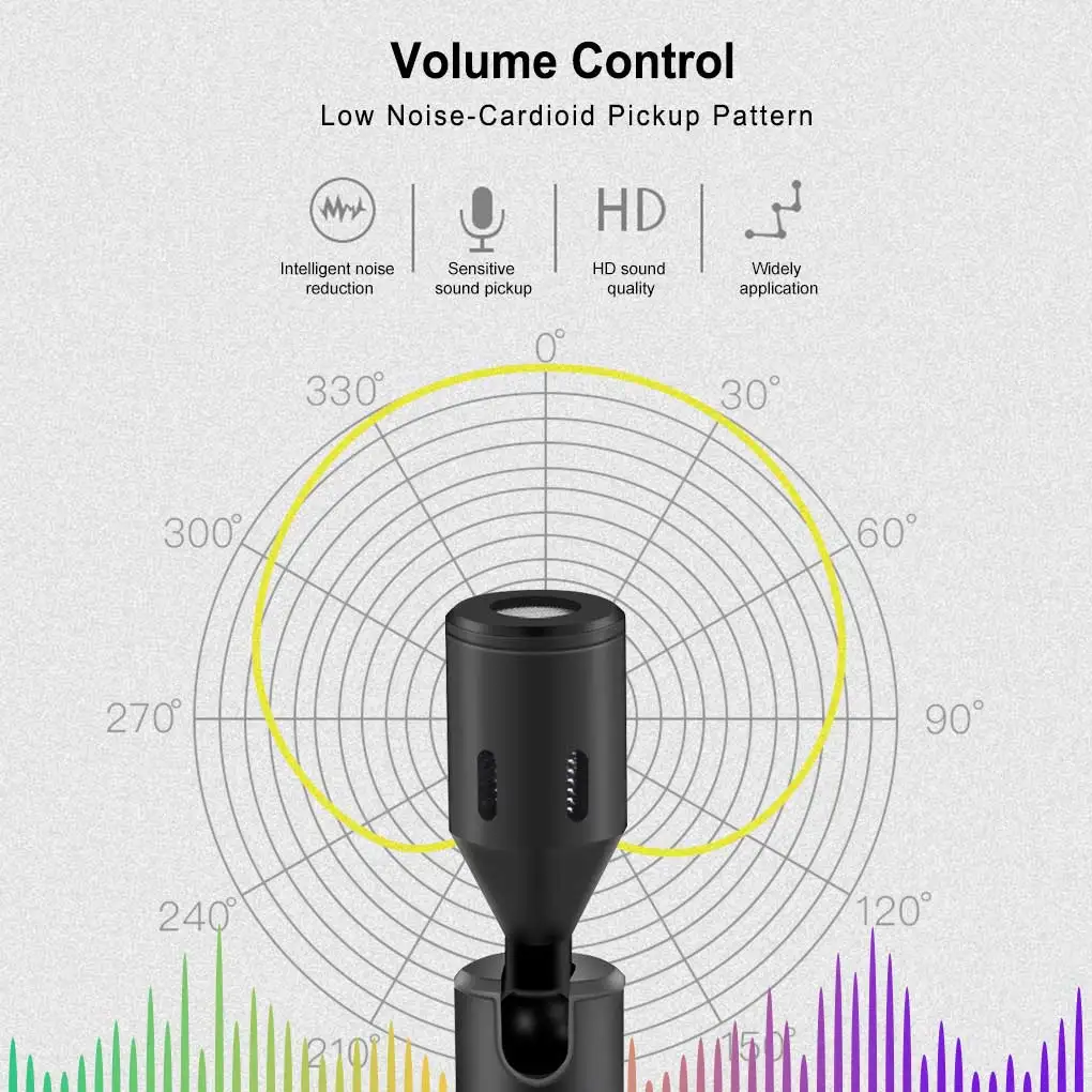 PULUZ 휴대용 조절식 마이크, 휴대폰 드라이버 무료 미니 마이크, iOS 인터페이스 교체
