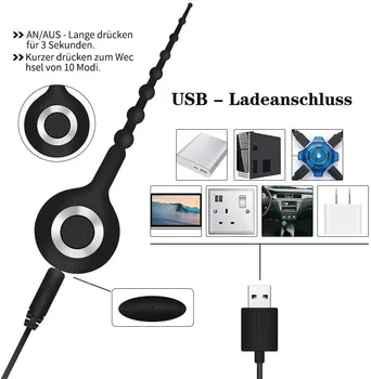 Male Vibrator Urethral Dilator Penis Plug 10 Vibration Mode Silicone Dilator Urethral Probe Gay Toy Adult Toy 3