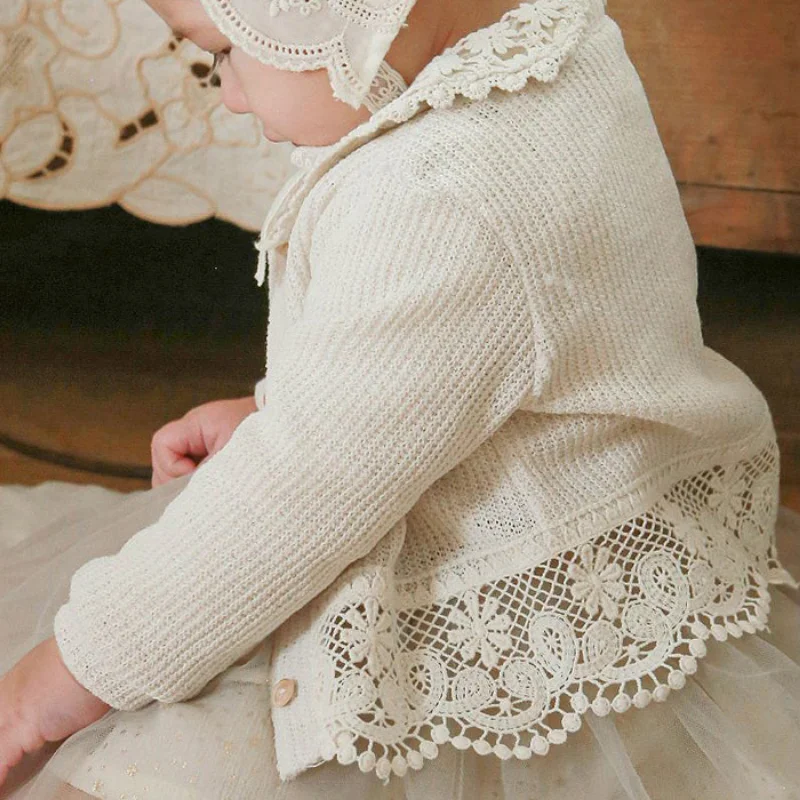 

Baby Cute Lace Top Girls Infant Air-conditioned Shirt Casual Sunscreen Cardigan Jacket All-match Cardigan 0-5years Clothes