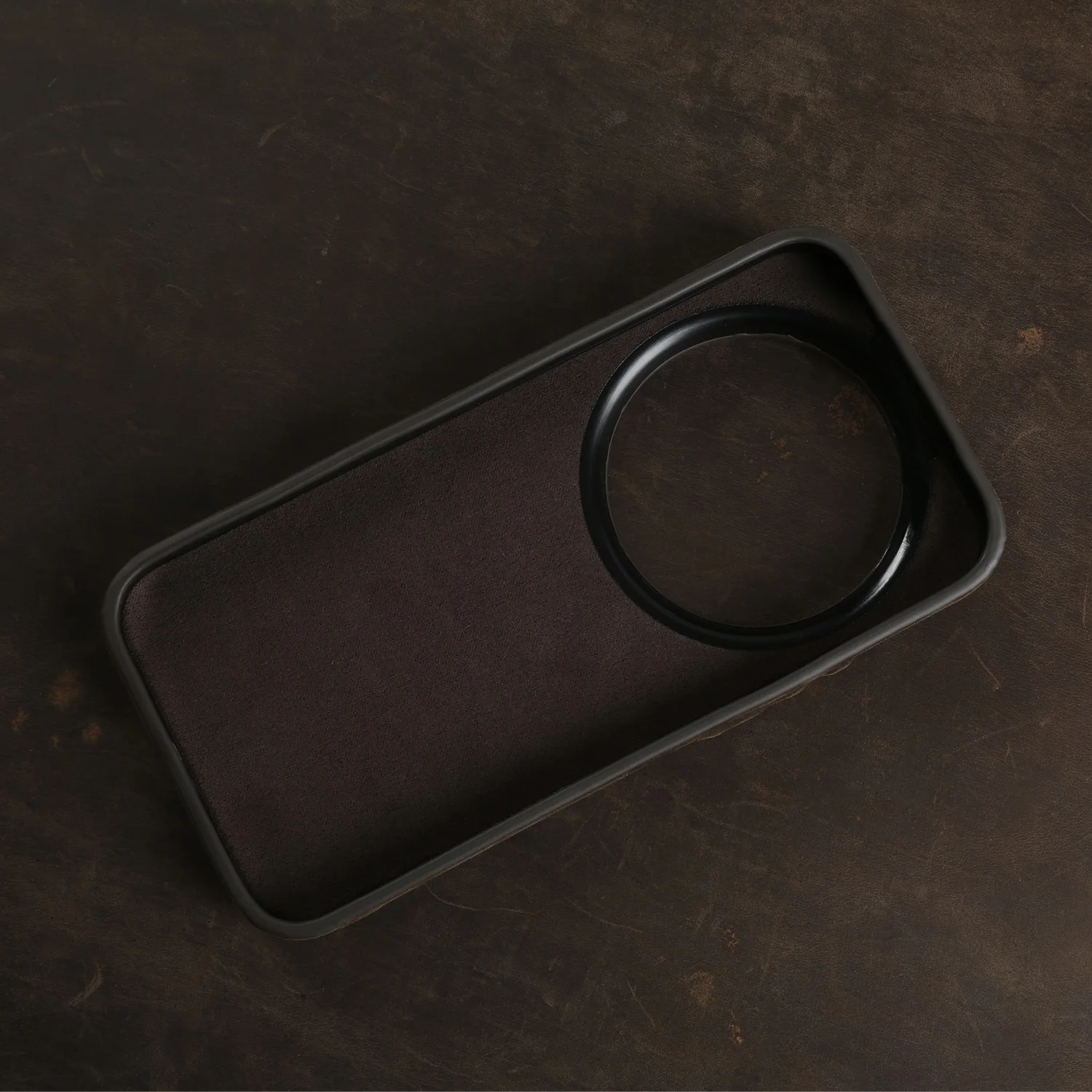 Handcrafted Magnetic Genuine Leather Business Phone Back Cover Case - Crazy Horse Design