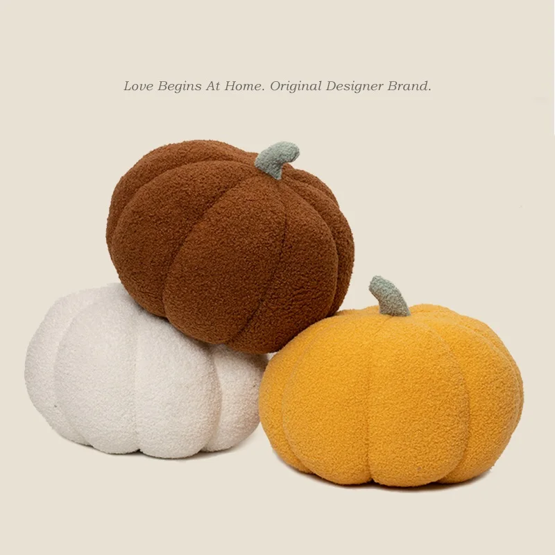 

Nordic light luxury small pumpkin shaped throw pillow living room sofa ins style cute plush cushion