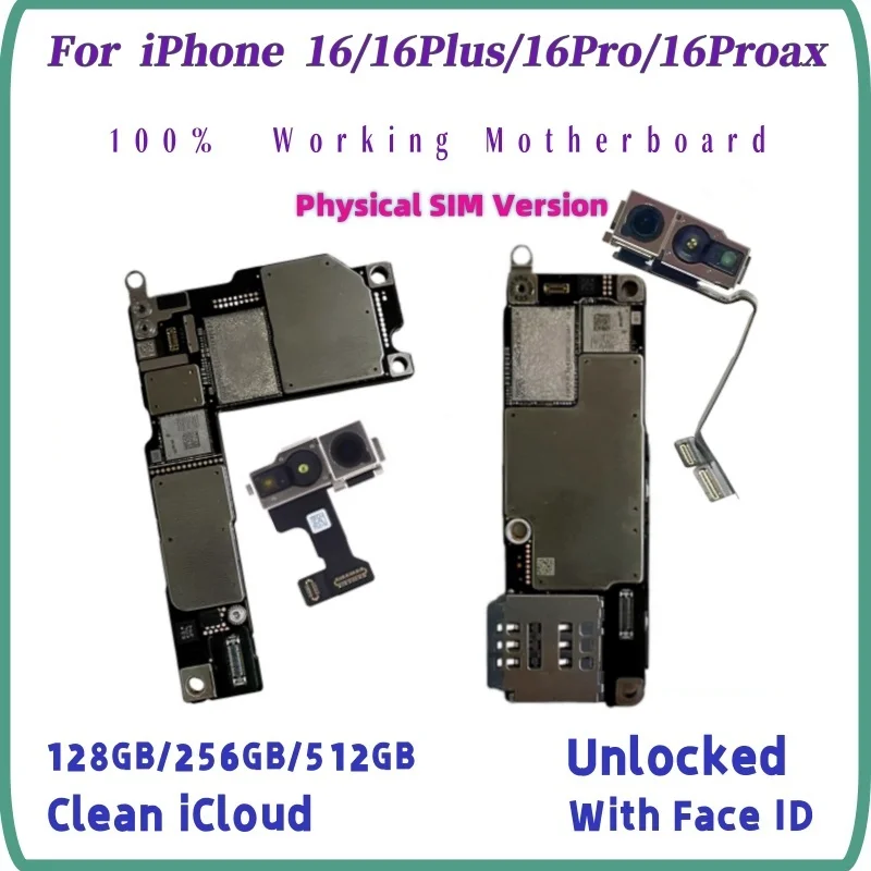 100% Unlocked Motherboard For iPhone 16 pro Max With Face ID